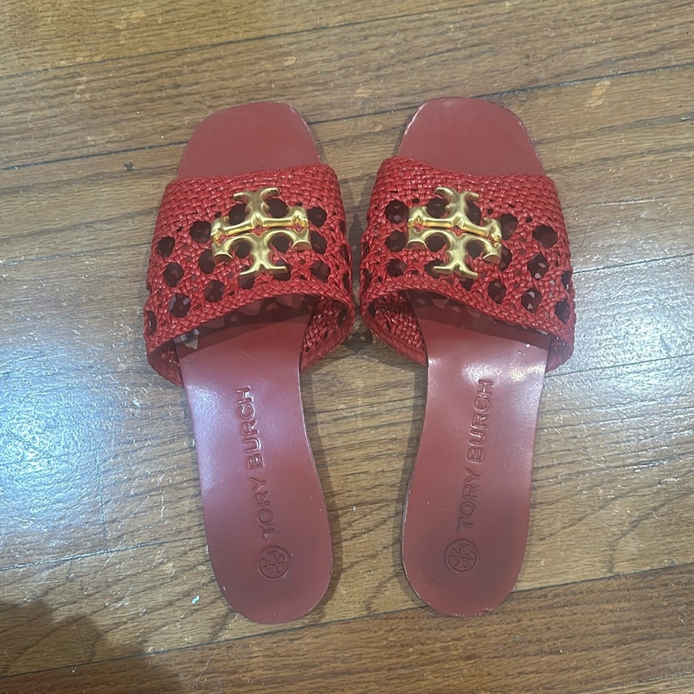 Tory Burch Red Crocheted Sandals